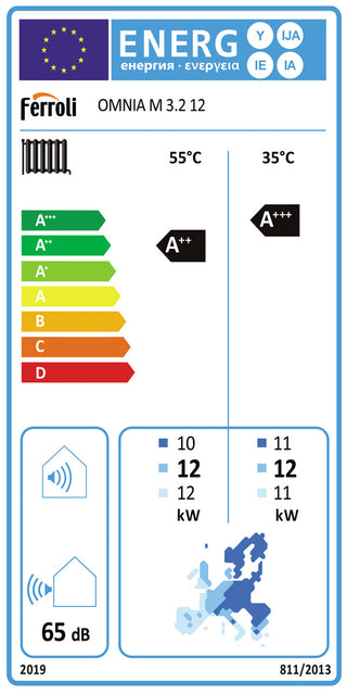 Pompa di calore aria acqua Ferroli Omnia M 3.2 12 kW Monoblocco Monofase Inverter R32 A++