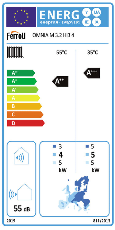 Pompa di calore aria acqua Ferroli Omnia M 3.2 4,2 kW Monoblocco Monofase Inverter R32 A++