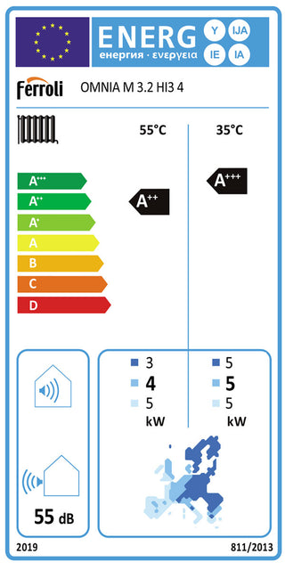 Pompa di calore aria acqua Ferroli Omnia M 3.2 4,2 kW Monoblocco Monofase Inverter R32 A++