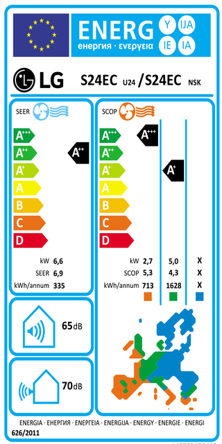Condizionatore LG DUALCOOL Libero Smart 24000 BTU R32 Inverter WiFi A++/A+
