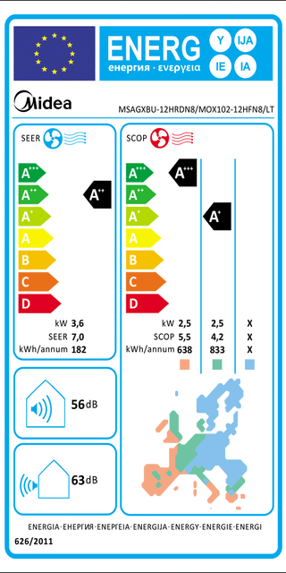 Condizionatore Midea Evolution 12000 BTU R32 Inverter A++/A+