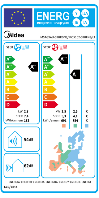 Condizionatore Midea Evolution 9000 BTU R32 Inverter A++/A+