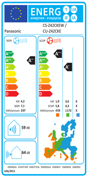 Condizionatore Panasonic Etherea 2026 15000 BTU R32 Inverter WiFi A++/A+