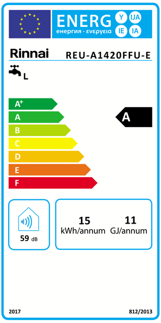 Scaldabagno istantaneo a gas Rinnai Infinity 14i elettronico camera stagna per interno 14 l/min GPL