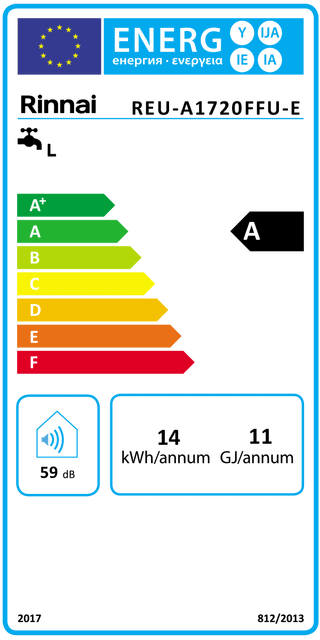 Scaldabagno istantaneo a gas Rinnai Infinity 17i elettronico camera stagna per interno 17 l/min GPL