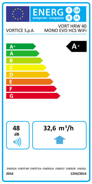 Ventilazione meccanica controllata decentralizzata Vortice Vort HRW 40 Mono Evo HCS WiFi con recupero di calore Ø 160 mm