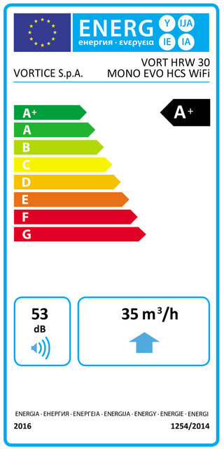 Ventilazione meccanica controllata decentralizzata Vortice Vort HRW 30 Mono Evo HCS WiFi con recupero di calore Ø 100 mm
