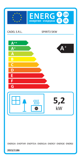 Stufa a pellet CADEL Spirit3 rossa 5,2 kW ad aria con wifi