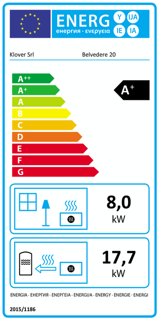 Stufa a legna Klover Belvedere 20 26 kW Idro + kit ACS Matt Black