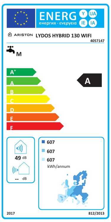 Scaldabagno elettrico e pompa di calore ibrido Lydos Hybrid Ariston 130 litri WiFi
