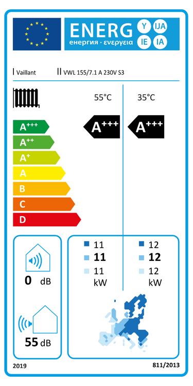 Pompa di calore aria-acqua Vaillant aroTHERM pro VWL 155/7.1 15 kW 230 V monofase monoblocco R290 A+++ ad alta temperatura