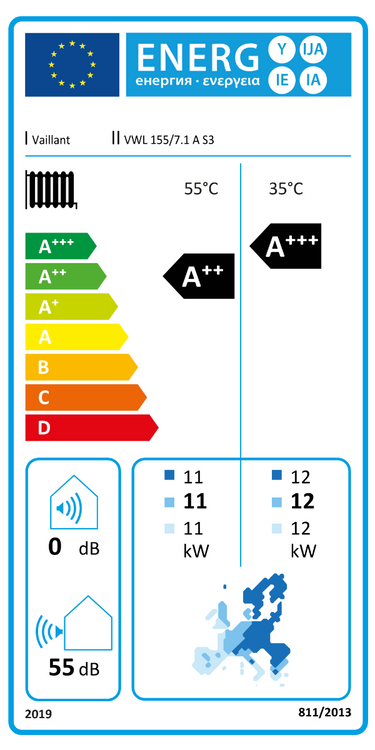 Pompa di calore aria-acqua Vaillant aroTHERM pro VWL 155/7.1 15 kW 400 V trifase monoblocco R290 A++ ad alta temperatura