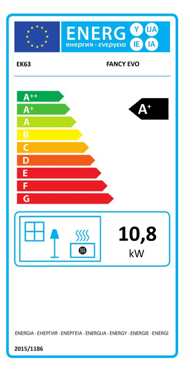 Stufa a legna FANCY EVO EK63 - Gruppo Edilkamin 11 kW ad aria Cuoio
