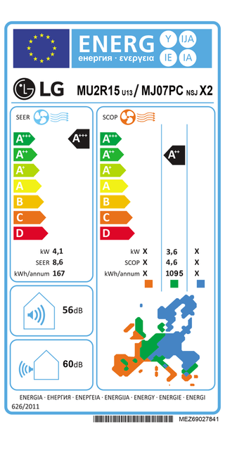 Condizionatore LG DUALCOOL Libero Smart dual split 9000+12000 BTU inverter A+++ wifi unità esterna 4.1 kW