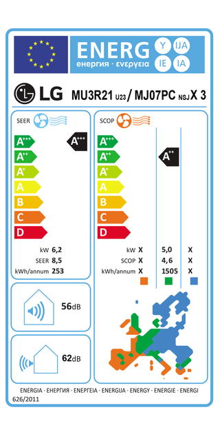 Condizionatore LG DUALCOOL Libero Smart trial split 7000+7000+12000 BTU inverter A+++ wifi unità esterna 6.15 kW