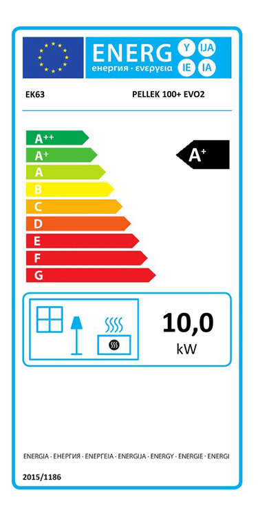 Inserto a pellet per camino PELLEK100+ EVO2 EK63 - gruppo Edilkamin - 10 kW ad aria canalizzata WiFi