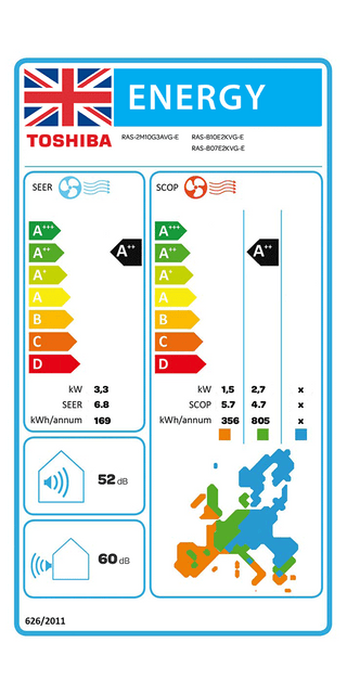 Condizionatore Toshiba Seiya Smart dual split 5000+7000 BTU inverter A++ wifi unità esterna 3.3 kW