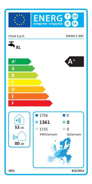 Scaldabagno a pompa di calore Clivet  AQUA Plus SWAN-2 300