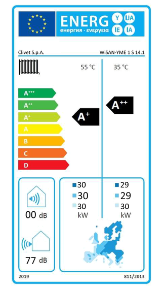 Pompa di calore aria acqua Clivet Edge EVO 2.0 EXC 30 kW monoblocco trifase R32 A++