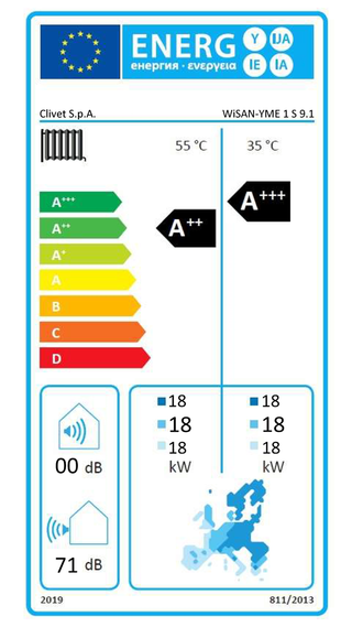 Pompa di calore aria acqua Clivet Edge EVO 2.0 EXC 18 kW monoblocco trifase R32 A+++