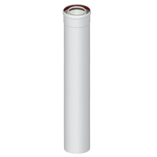 Elemento dritto coassiale universale m/f ø 60/100 da 1000 mm. per scarico fumi caldaia a condensazione