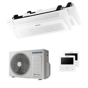Condizionatore Samsung Cassetta WindFree 1 Via dual split 9000+9000 BTU inverter A+++ unità esterna 4,0 kW Samsung