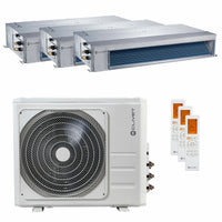 Condizionatore canalizzabile Clivet DUCT 2 trial split 9000+12000+18000 BTU inverter A+  unità esterna 12.3 kW