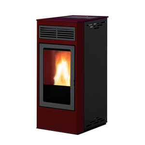 Stufa a pellet Italiana Camini Yulia 7 kW ad aria bordeaux