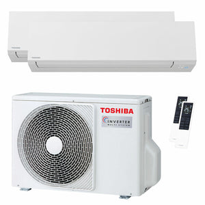 Condizionatore Toshiba SHORAI Edge White dual split 9000+9000 BTU inverter A++ wifi unità esterna 5.2 kW Toshiba