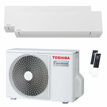 Condizionatore Toshiba SHORAI Edge White dual split 9000+9000 BTU inverter A++ wifi unità esterna 5.2 kW