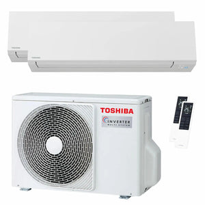 Condizionatore Toshiba SHORAI Edge White dual split 12000+12000 BTU inverter A++ wifi unità esterna 5.2 kW Toshiba