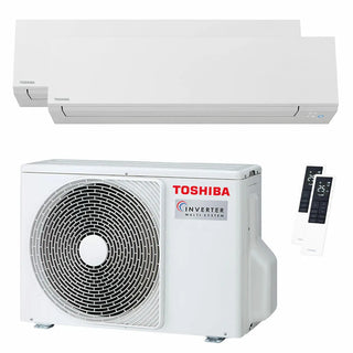 Condizionatore Toshiba SHORAI Edge White dual split 9000+16000 BTU inverter A++ wifi unità esterna 5.2 kW Toshiba