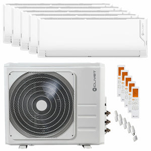 Condizionatore Clivet Cristallo 2 penta split 9000+9000+12000+12000+12000 BTU inverter A++ wifi unità esterna 12.3 kW
