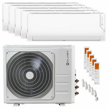 Condizionatore Clivet Cristallo 2 penta split 9000+9000+9000+12000+12000 BTU inverter A++ wifi unità esterna 12.3 kW