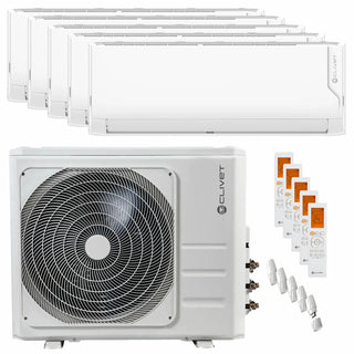 Condizionatore Clivet Cristallo 2 penta split 9000+9000+9000+9000+9000 BTU inverter A++ wifi unità esterna 12.3 kW Clivet