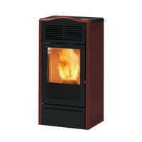 Stufa a pellet Italiana Camini Piro2 7 kW ad aria bordeaux Italiana Camini