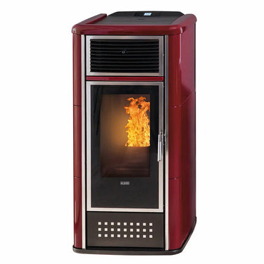 Stufa a pellet Klover Belvedere 28  23,7 kW  acqua+aria+kit acs bordeaux Klover