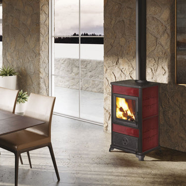 Stufa a legna FANCY EVO EK63 - Gruppo Edilkamin 11 kW ad aria Bordeaux