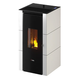 Stufa a pellet CADEL Cristal 7 kW bianca ad aria con wifi