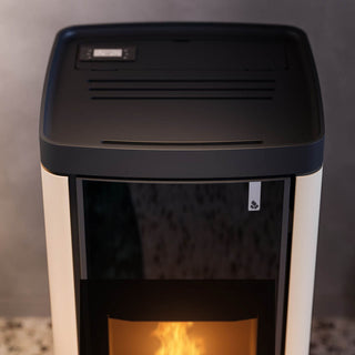 Stufa policombustibile Girolami Soft 22 avorio 21 kW idro + kit acs