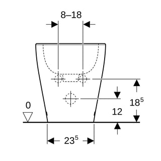 Bidet a pavimento Geberit Selnova Premium - filo parete Bianco Geberit
