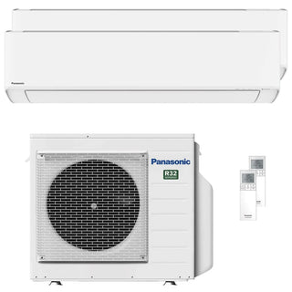 Condizionatore Panasonic Etherea dual split 7000+18000 BTU inverter A++ wifi unità esterna 5.2 kW Bianco Opaco Panasonic