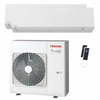 Condizionatore Toshiba SHORAI Edge White dual split 12000+18000 BTU inverter A+++ wifi unità esterna 8 kW Toshiba
