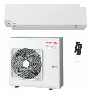 Condizionatore Toshiba SHORAI Edge White dual split 12000+18000 BTU inverter A+++ wifi unità esterna 8 kW Toshiba