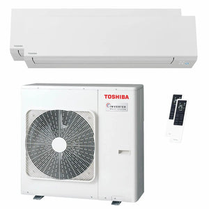Condizionatore Toshiba SHORAI Edge White dual split 18000+18000 BTU inverter A++ wifi unità esterna 10 kW Toshiba