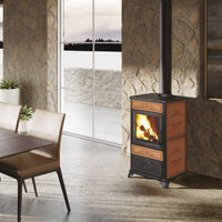 Stufa a legna FANCY EVO EK63 - Gruppo Edilkamin 11 kW ad aria Cuoio