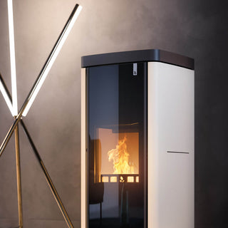 Stufa policombustibile Girolami Soft 22 avorio 22 kW idro + kit acs