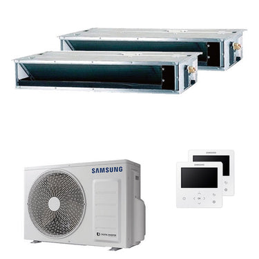 Condizionatore Samsung canalizzato dual split 9000+9000 BTU inverter A+++ unità esterna 5 kW