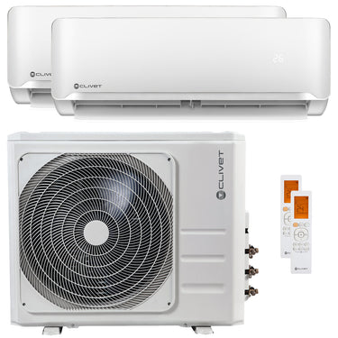 Condizionatore Clivet Essential 2 dual split 18000+18000 BTU inverter A++ unità esterna 10,5 kW