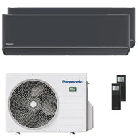 Condizionatore Panasonic Etherea dual split 9000+9000 BTU inverter A+++ wifi unità esterna 3.5 kW grigio grafite Panasonic